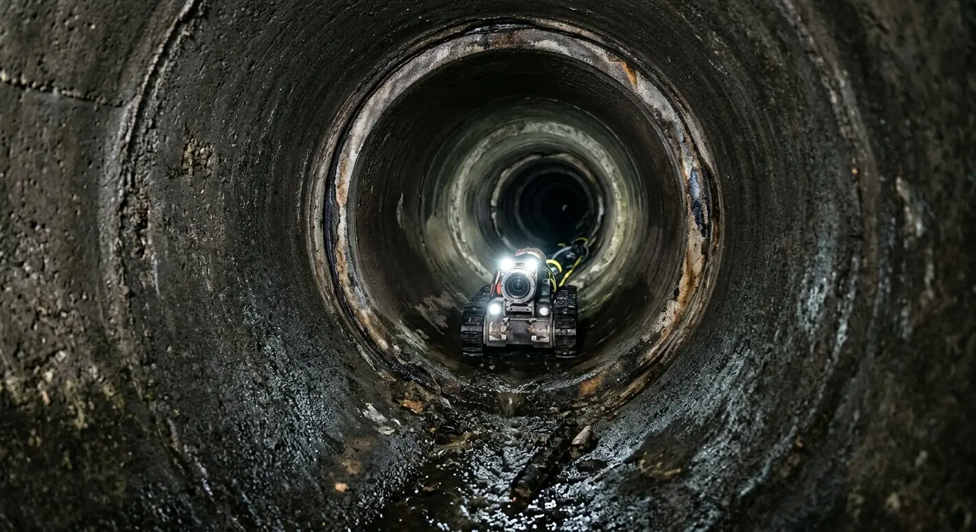 Robotic sewer camera inspecting pipe interior for Drain Snake Service in Fleming Island